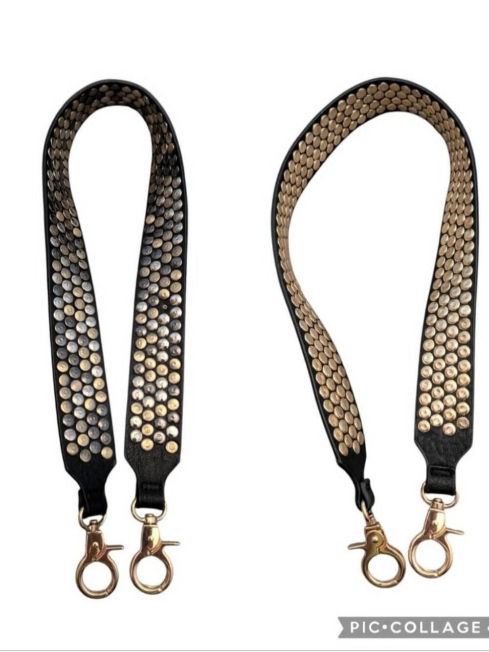 Studded Leather Shoulder Strap Y2K Vintage